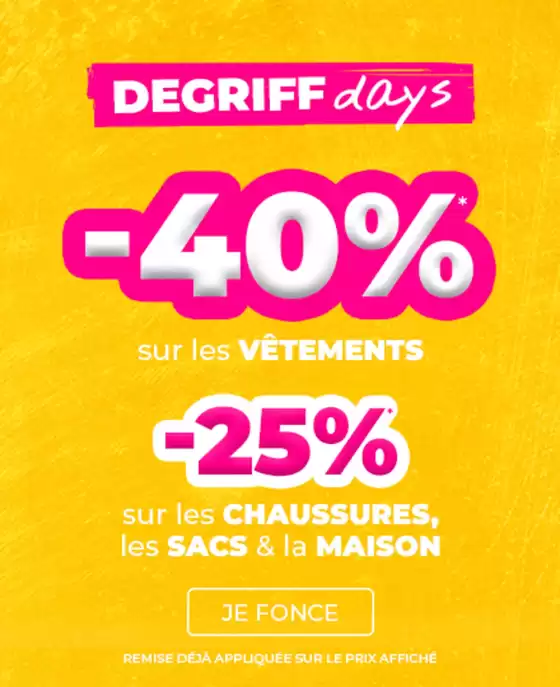 Catalogue Degriff'Stock à Aulnay-sous-Bois | Degriff days | 2026-10-09T00:00:00.000Z - 2026-10-23T00:00:00.000Z