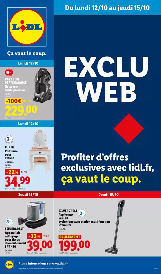 Catalogue Lidl à Lille | Les Exclus Web de la semaine | 2026-10-12T00:00:00.000Z - 2026-10-15T00:00:00.000Z