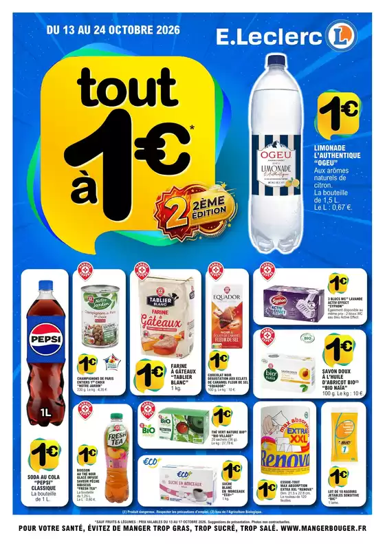 Catalogue E.Leclerc | TOUT A 1€ 2 | 2026-10-13T00:00:00.000Z - 2026-10-24T00:00:00.000Z