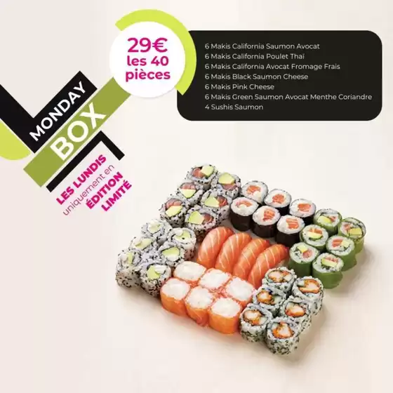 Catalogue Eat Sushi à Écully | Monday Box Offre | 2026-10-12T00:00:00.000Z - 2026-10-31T00:00:00.000Z