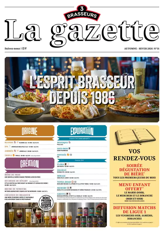 Catalogue Les 3 brasseurs | AUTOMNE - HIVER 2026 | 2026-10-13T00:00:00.000Z - 2027-02-28T00:00:00.000Z