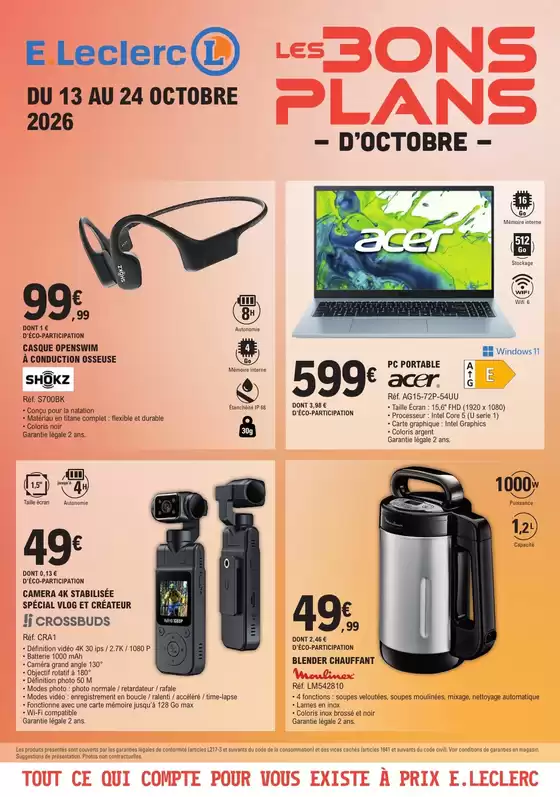 Catalogue E.Leclerc à Roucamps | BONS PLANS OCTOBRE 2026 | 2026-10-13T00:00:00.000Z - 2026-10-24T00:00:00.000Z