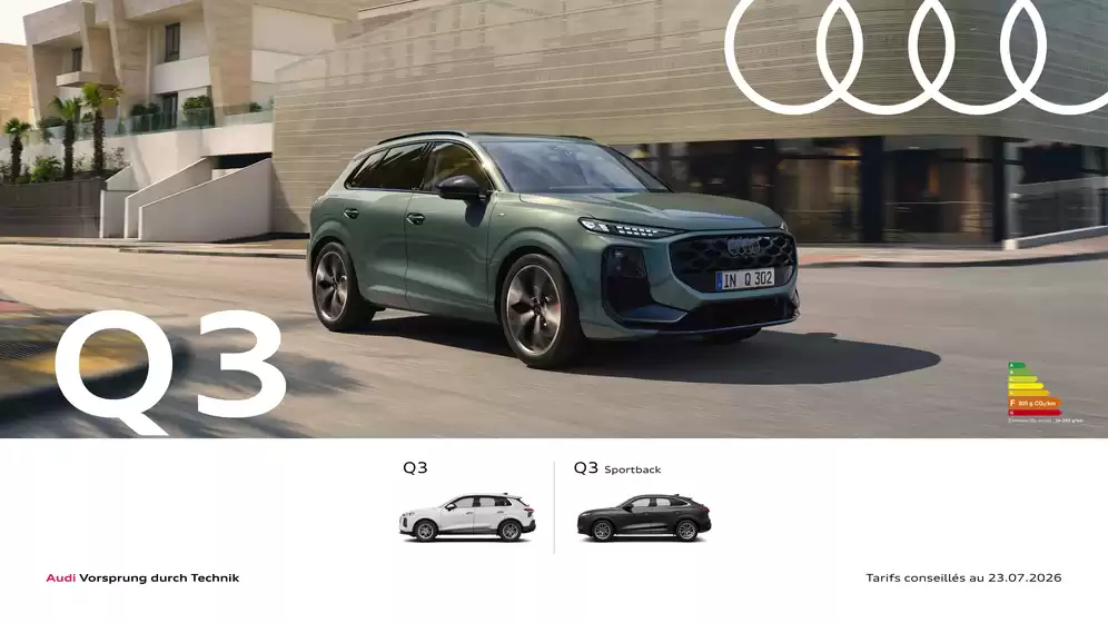 Catalogue Audi à Brest | Q3 | 2026-10-14T00:00:00.000Z - 2027-10-31T00:00:00.000Z