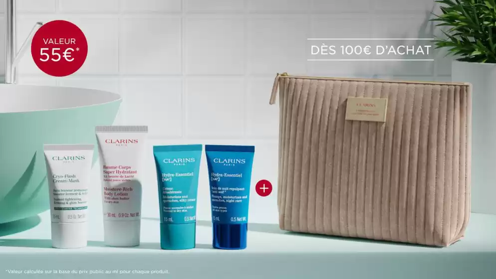 Catalogue Clarins à Lyon | Cocon de bien être | 2026-10-14T00:00:00.000Z - 2026-10-27T00:00:00.000Z