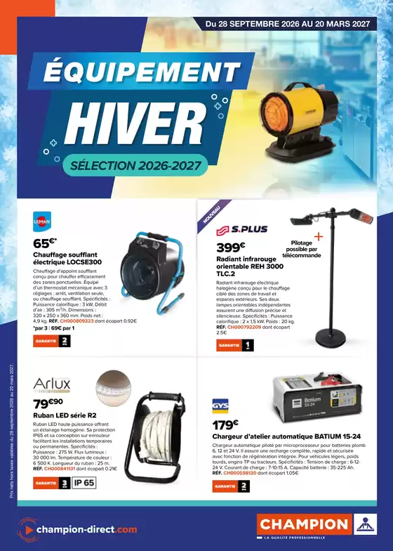 Catalogue Champion Direct à Frépillon | ÉQUIPEMENT HIVER SELECTION 2026-2027 | 2026-10-14T00:00:00.000Z - 2027-03-20T00:00:00.000Z