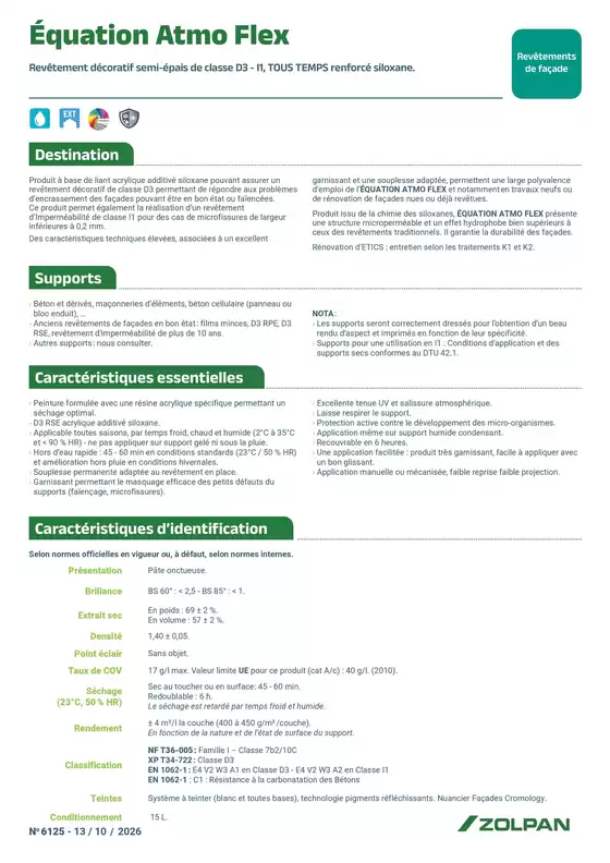 Catalogue Zolpan à Belleu | Equation Atmo Flex fiche technique | 2026-10-14T00:00:00.000Z - 2026-10-31T00:00:00.000Z