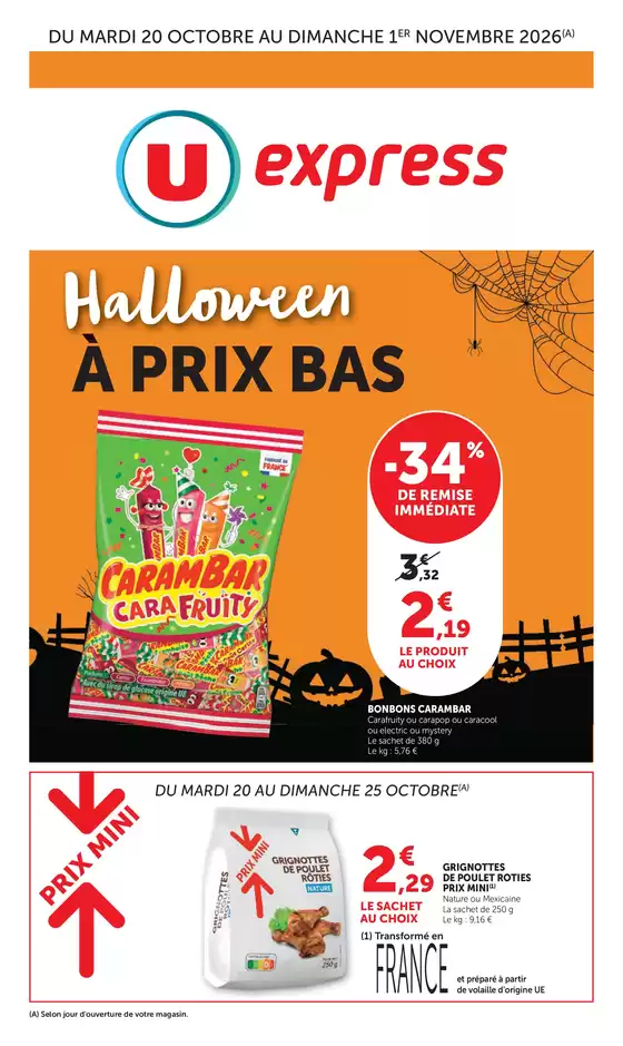 Catalogue U Express à | Spécial Halloween | 2026-10-20T00:00:00.000Z - 2026-11-01T00:00:00.000Z