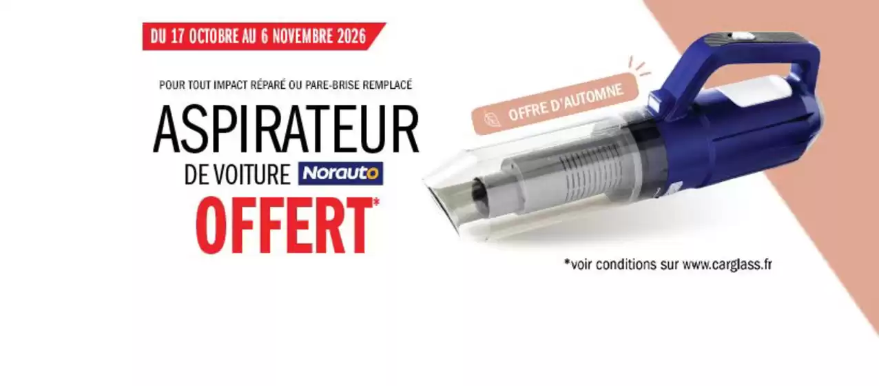 Catalogue Carglass à Quimper | Pour tout impact réparé ou pare-brise remplacé | 2026-10-19T00:00:00.000Z - 2026-11-06T00:00:00.000Z