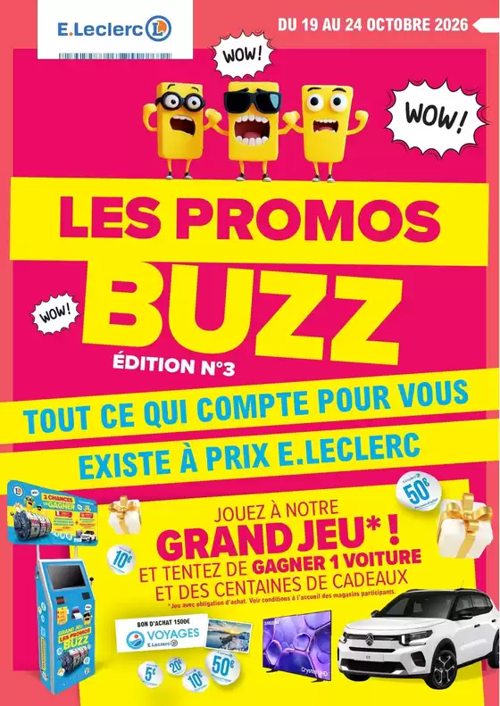 Catalogue E.Leclerc à Andelat | LES PROMOS BUZZ ÉDITION | 2026-10-19T00:00:00.000Z - 2026-10-24T00:00:00.000Z