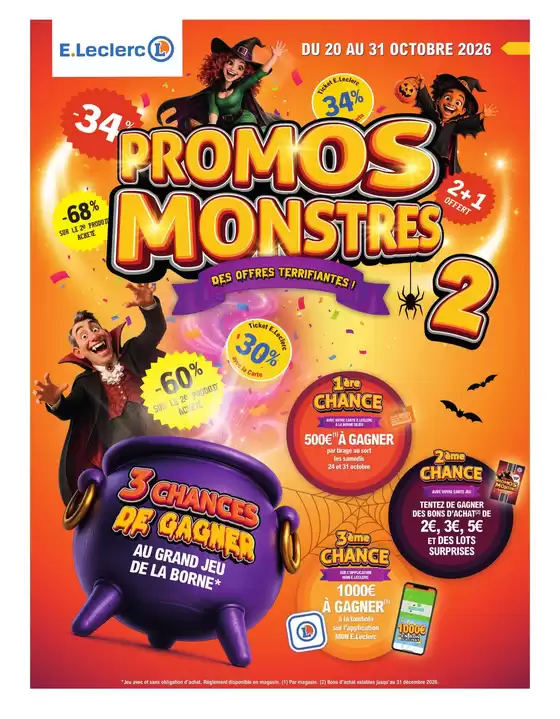 Catalogue E.Leclerc | PROMOS MONSTRES DES OFFRES TERRIFIANTES! | 2026-10-20T00:00:00.000Z - 2026-10-31T00:00:00.000Z
