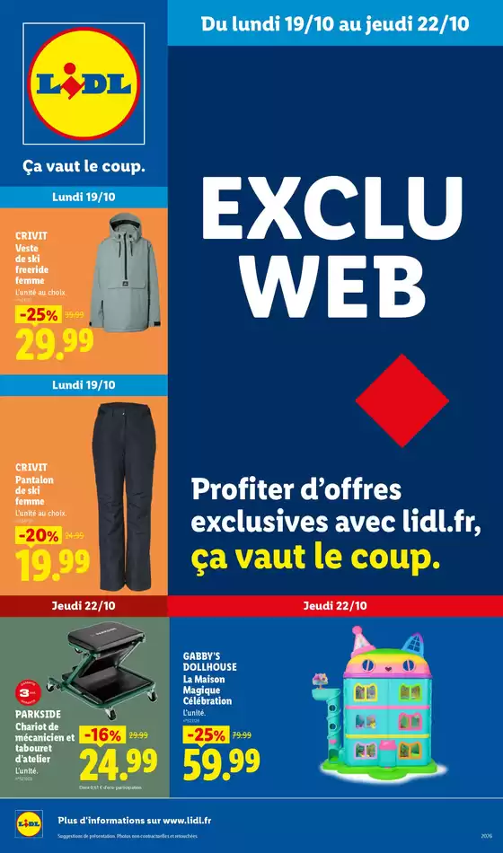 Catalogue Lidl | Les Exclus Web de la semaine | 2026-10-19T00:00:00.000Z - 2026-10-22T00:00:00.000Z