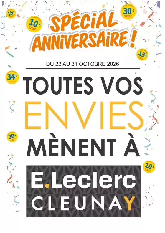 Catalogue E.Leclerc à Ivoy-le-Pré | Spécial Anniversaire ! | 2026-10-22T00:00:00.000Z - 2026-10-31T00:00:00.000Z