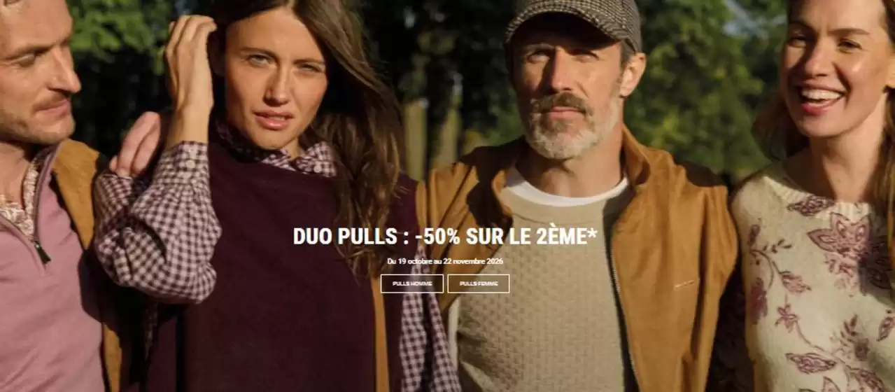 Catalogue Mise au Green à Ostricourt | Duo pulls : -50% sur le 2ème | 2026-10-19T00:00:00.000Z - 2026-11-22T00:00:00.000Z