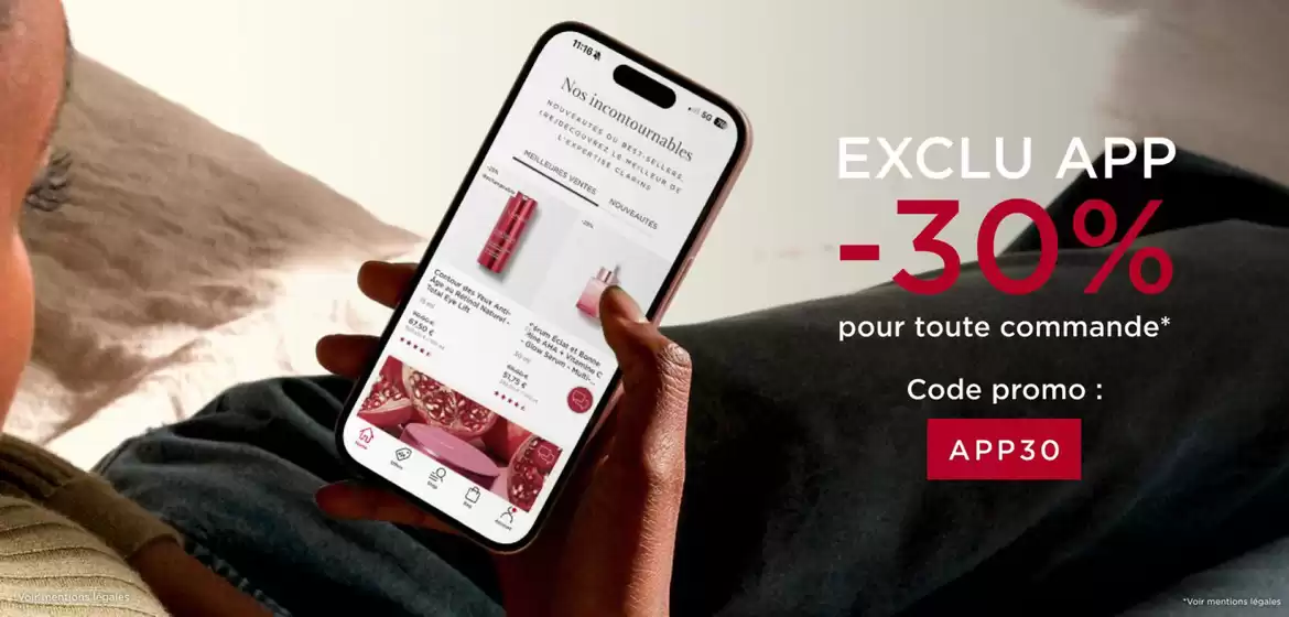 Catalogue Clarins à Ambleville (Charente) | EXCLU WEB -30% | 2026-10-20T00:00:00.000Z - 2026-11-20T00:00:00.000Z