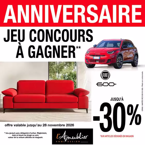 Catalogue L'Ameublier à Lavérune | C'est l'anniversaire de L'Ameublier ! | 2026-10-20T00:00:00.000Z - 2026-11-28T00:00:00.000Z