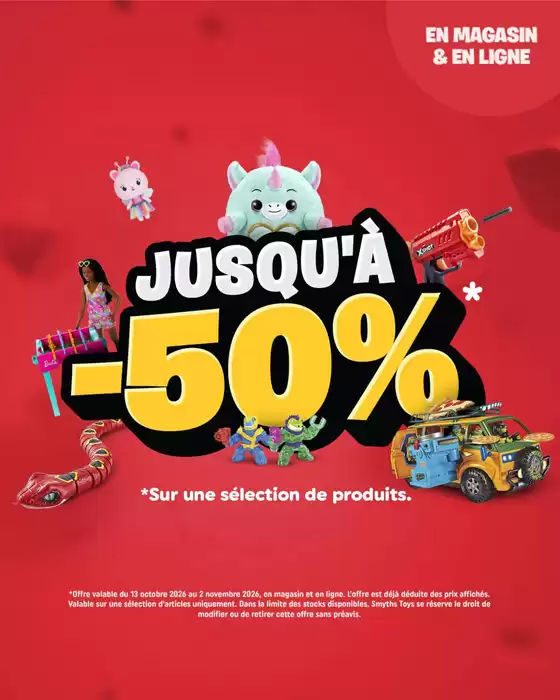 Catalogue Smyths Toys à Carcassonne | Jusqu'à -50% | 2026-10-20T00:00:00.000Z - 2026-11-02T00:00:00.000Z