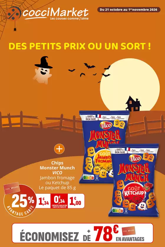 Catalogue Coccimarket à Bazouges-la-Pérouse | DES PETITS PRIX OU UN SORT! | 2026-10-21T00:00:00.000Z - 2026-11-01T00:00:00.000Z