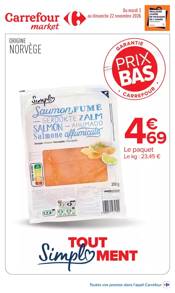 Catalogue Carrefour Market à Rezé | PREMIER PRIX SIMPL | 2026-11-03T00:00:00.000Z - 2026-11-22T00:00:00.000Z