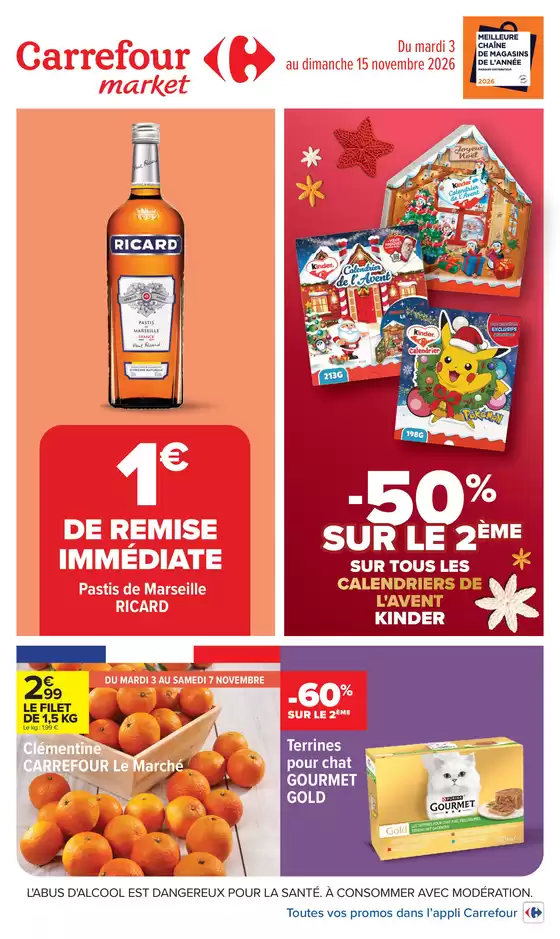 Catalogue Carrefour Market à Rezé | LES CALENDRIERS DE LAVENT | 2026-11-03T00:00:00.000Z - 2026-11-15T00:00:00.000Z