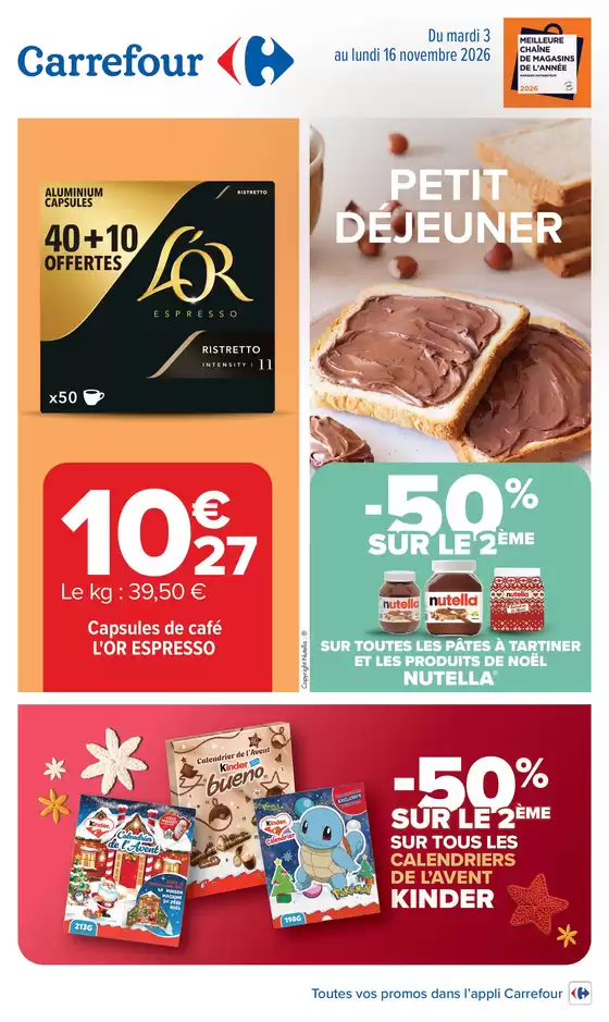 Catalogue Carrefour à Lanvallay | PETIT DÉJEUNER | 2026-11-03T00:00:00.000Z - 2026-11-16T00:00:00.000Z