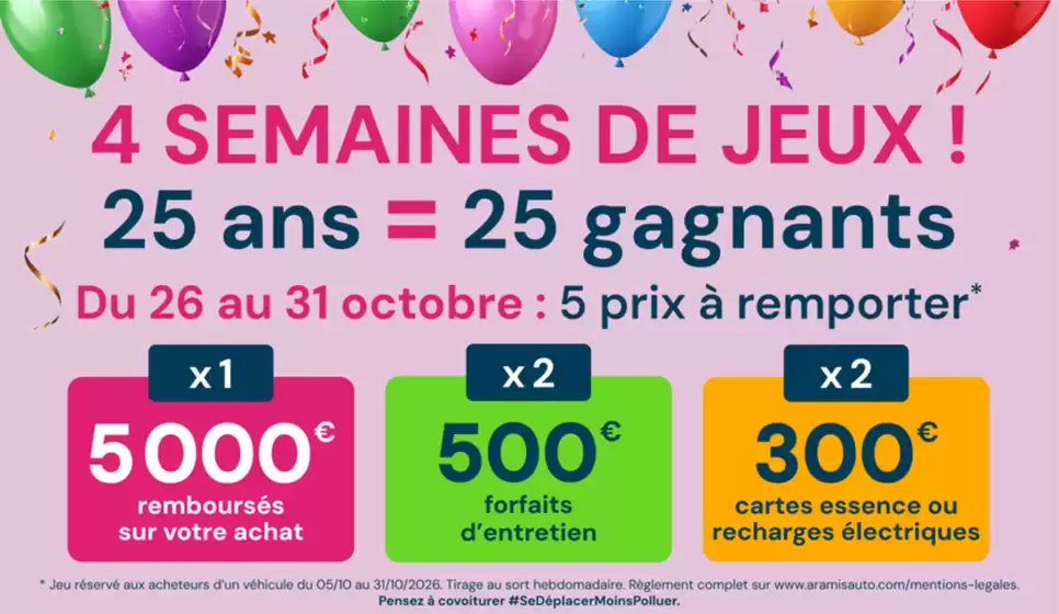 Catalogue Aramis Auto à Dourdan | 4 semaines de jeux ! | 2026-10-26T00:00:00.000Z - 2026-10-31T00:00:00.000Z