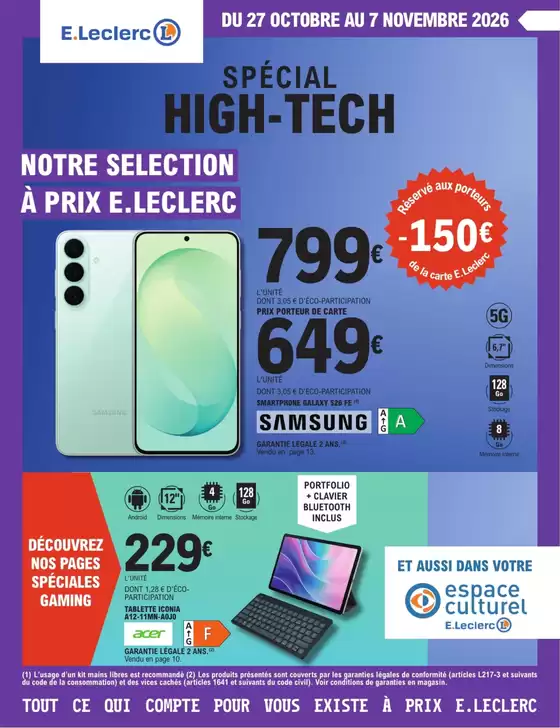 Catalogue E.Leclerc Espace Culturel à Gap | SPÉCIAL HIGH-TECH | 2026-10-27T00:00:00.000Z - 2026-11-07T00:00:00.000Z