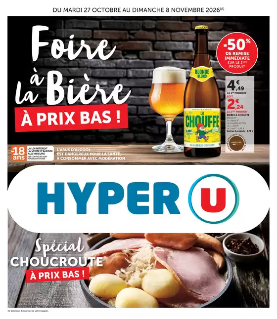 Catalogue Hyper U | FOIRE A LA BIERE | 2026-10-27T00:00:00.000Z - 2026-11-08T00:00:00.000Z