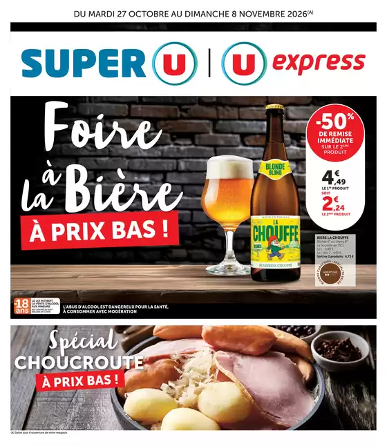 Catalogue Super U à Labrosse | FOIRE A LA BIERE | 2026-10-27T00:00:00.000Z - 2026-11-08T00:00:00.000Z