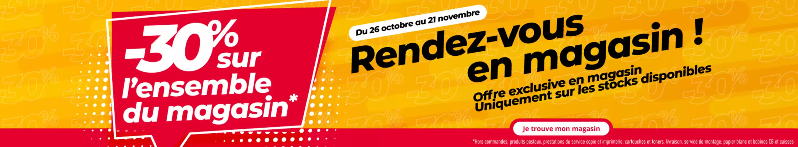 Catalogue Office Depot à Montbrison | -30% sur l'ensemble du magasin | 2026-10-26T00:00:00.000Z - 2026-11-21T00:00:00.000Z