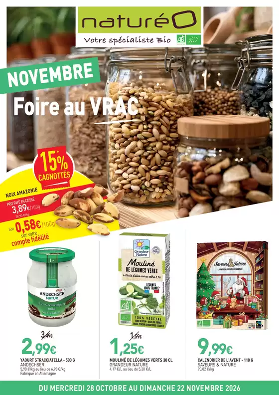 Catalogue NaturéO à Châtellerault | NOVEMBRE Foire au VRAC | 2026-10-28T00:00:00.000Z - 2026-11-22T00:00:00.000Z