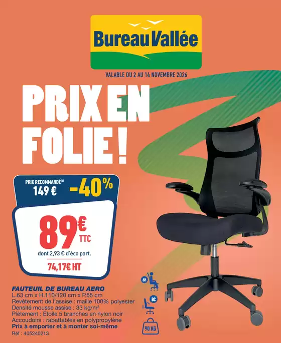 Catalogue Bureau Vallée à L'Aigle | Prix en folie! | 2026-11-02T00:00:00.000Z - 2026-11-14T00:00:00.000Z