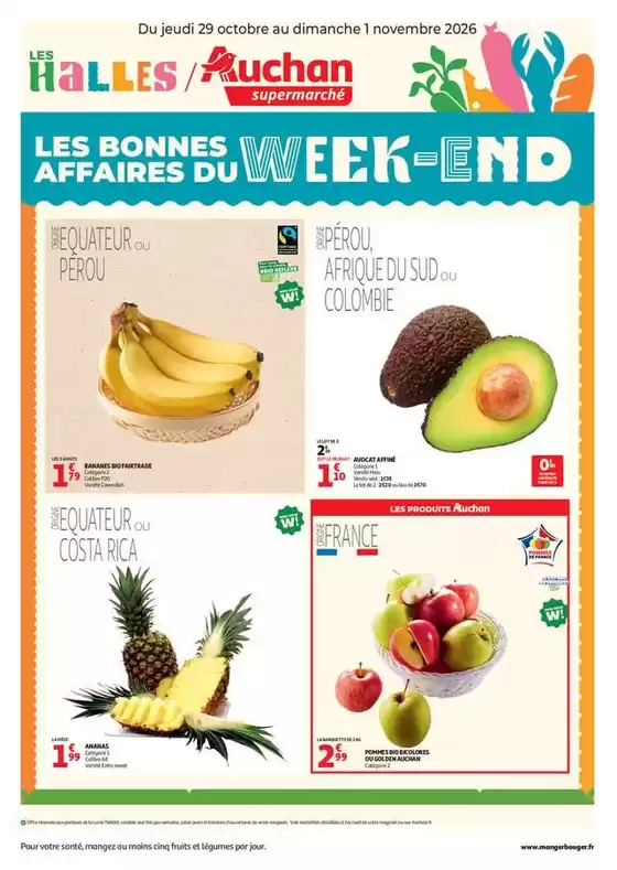 Catalogue Auchan Supermarché | LES BONNES AFFAIRES DU WEEK-END | 2026-10-29T00:00:00.000Z - 2026-11-01T00:00:00.000Z