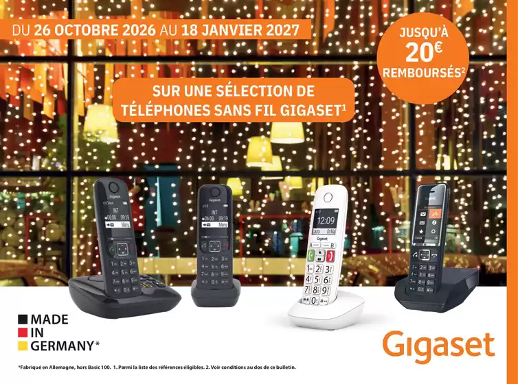 Catalogue Pulsat à La Flotte | Gigaset Jusqu'à 20€ remboursés | 2026-10-27T00:00:00.000Z - 2027-01-18T00:00:00.000Z