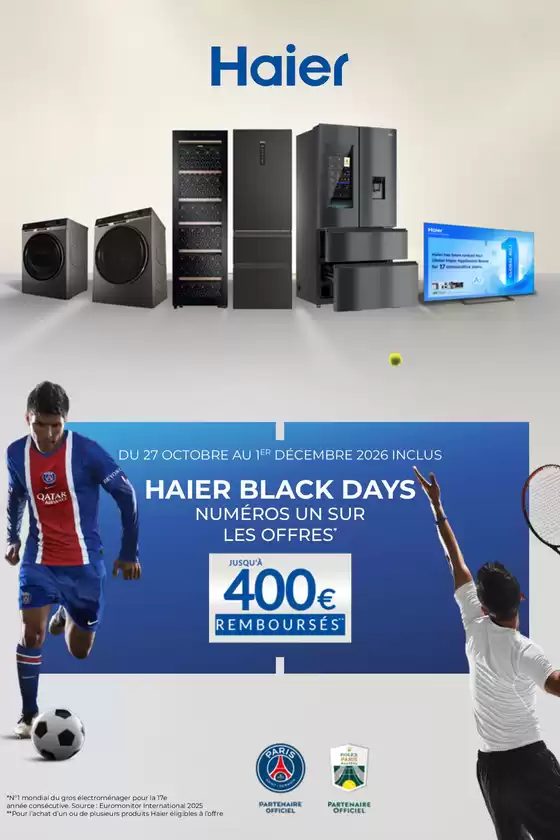 Catalogue Connexion à Lapalisse | HAIER BLACK DAYS | 2026-10-27T00:00:00.000Z - 2026-12-01T00:00:00.000Z