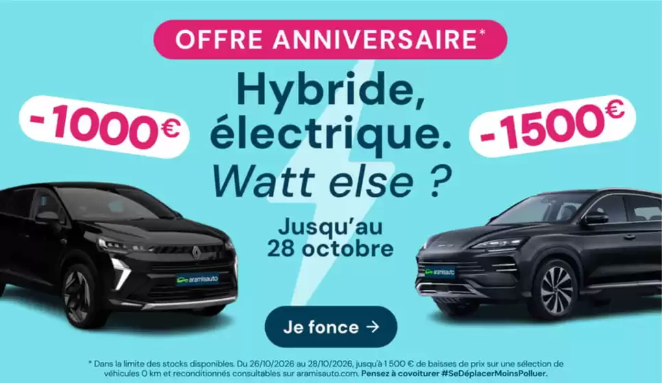 Catalogue Aramis Auto à Salon-de-Provence | OFFRE ANNIVERSAIRE | 2026-10-28T00:00:00.000Z - 2026-10-28T00:00:00.000Z