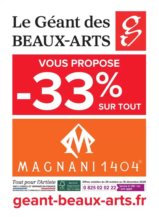 Catalogue Le Géant des Beaux-Arts à Vallet | Bonnes affaires et offres actuelles | 2026-10-29T00:00:00.000Z - 2026-12-16T00:00:00.000Z