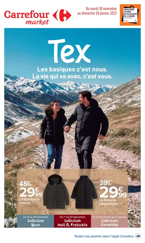 Catalogue Carrefour Market à | TEXTILE 4 | 2026-11-10T00:00:00.000Z - 2027-01-24T00:00:00.000Z