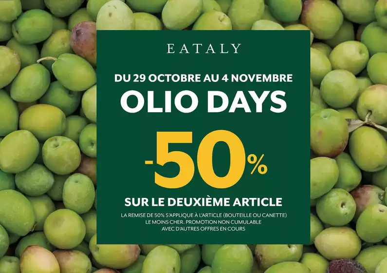 Catalogue Eataly à Nanterre | Olio Days | 2026-10-29T00:00:00.000Z - 2026-11-04T00:00:00.000Z