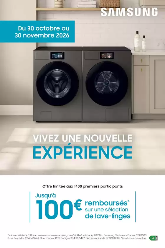 Catalogue Group Digital à Toulouse | Jusqu’à 100€ remboursés sur une sélection de lave-linges | 2026-10-30T00:00:00.000Z - 2026-11-30T00:00:00.000Z